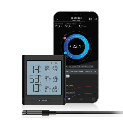 AC Infinity Smart Hygrometer B1 mit externem Sensor